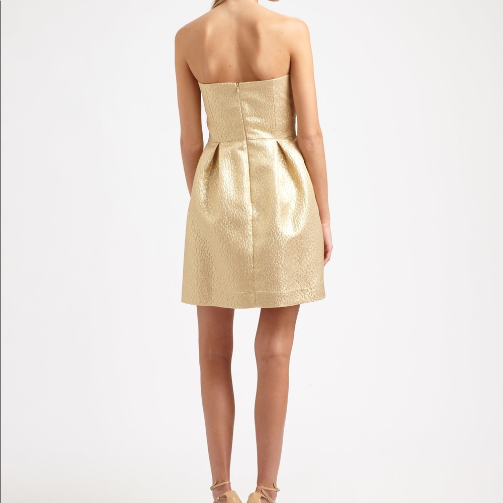 Metallic Gold Strapless Shoshanna